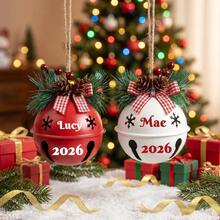 MerexSync Personalized Christmas Bell Ornament, Customized 2026 Bell Souvenir, Letter Combination Christmas Tree Decor Ball, Ornament Ball With Family Tree Pattern, Family Memorial Decoration, Holiday Decor Gift, Christmas Ornament, Christmas Gift - Multicolor - View 8