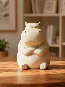 3D Printed Angry Hippo Car Dashboard Ornament, Funny Angry Expression Animal Figurine, Compact Car Interior Decor, Suitable For Center Console, Desk And Bookshelf, Unique Creative Home Office Decoration, Perfect Birthday Holiday Gift For Drivers And Animal Lovers - Multicolor - View 11
