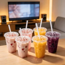 FookmeKag 12/16/20/24 Oz Clear Reusable And Washable Cups With Flat Lid And Straw, Heavy-Duty Crystal Cold Drink Cups For Iced Coffee, Iced Tea, Milkshakes, Smoothies - Perfect For Christmas Parties, Family Gatherings And Office Daily Use - 規格 - 查看 9