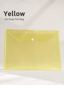 1pc A4 Transparent Plastic Snap Button File Folder, 5 Colors Available, Thickened Large Capacity Document Storage Bag, Essential Back To School Office Stationery Organizer - Multiple Styles - View 15