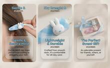 可愛 MIFFY 咖啡色調水滴造型 BB 髮夾，2 款設計：純棕色與格紋 3D Miffy，牢固金屬夾，適合日常校園秋季穿搭 - 彩色 - 查看 10