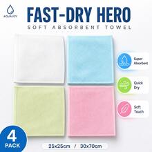 Face Towels 6/12/24pcs, Ultra Soft Skin-Friendly Facial Cloth, Suitable For Sensitive Skin, 10x10/12x28 Inch Small/Large Size, Reusable Washable Makeup Remover Cloth, Easy To Rinse Multi-Color Facial Cleansing Cloth - 4-color Mixed Packaging - View 2
