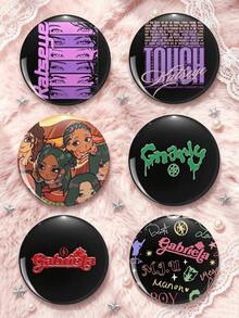 1個/6個 4.4cm/1.73in KATSEYE「TOUCH」與「Gnarly」徽章，Y2K可愛風格鈕扣別針，附成員姓名與團體藝術設計，衣物包包背包裝飾針，送給 KATSEYE 粉絲的完美禮物 - 彩色 - 查看 1