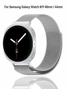 1件米蘭金屬磁吸錶帶，適用於 Galaxy Watch 8/9 Classic，40/44/46mm，兼容 Galaxy Watch 8 (40mm/44mm) / Galaxy Watch 8 Classic (46mm)，適合 Galaxy Watch 8/8 Classic 男士與女士 - 銀色 - 查看 1