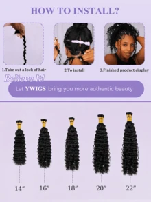 Y WIGS شعر بشري للضفائر بوهو موجة الجسم بدون نسيج شعر بشري خام 95 جرام 14-22 بوصة لون طبيعي شعر مجعد للضفائر 100% شعر ريمي بشري شعر الضفائر ناعم ومرن وذو ملمس ناعم شعر بشري غير معالج مجعد للضفائر - SNatural - مشاهدة 5