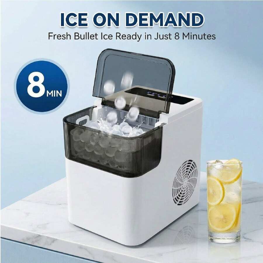 Portable Mini Automatic Ice Maker, Suitable For Home And Outdoor Use, A Great Gift For Friends And Family, Practical And Fast.