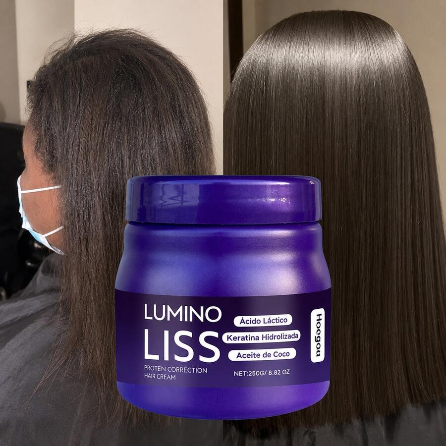 Hoegoa Protein & Coconut Oil Straightening Cream - Nourishes, Softens & Creates Silky Smooth Shiny Hair - Helps Improve Frizz & Curls Naturally Without Damage - Keeps Straight Hair Smooth, Healthy & Non-Frizzy - Suitable For Women All Hair Types - 紫色 - 查看 1