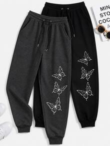 Women Sweatpants - Black, Dark Grey - View 1