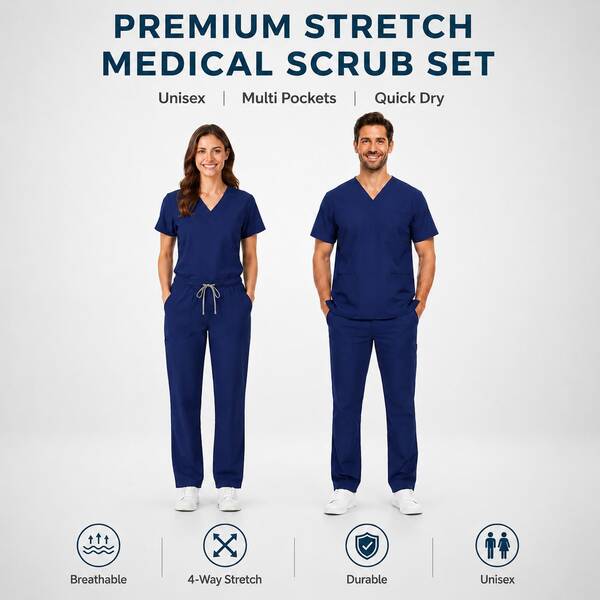 Unisex Healthcare Uniforms Men Women Nursing Clothes Lab Beauty Costume Nurse Scrubs Set Doctor Dentist Workwear Clinical Top Pants