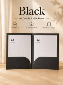 1Pc Multi‑Color A4 Paper File Folder, Double Pocket Document Organizer, Blank Cardboard Paper Portfolio, Label‑Ready Paper Storage Folder, Back‑To‑School Must‑Have, Study & Campus Supplies, Hot Practical Office Desktop Accessory - Multiple Styles - View 13