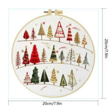 1件 20*20cm/7.9*7.9in聖誕系列刺繡套件,DIY手工刺繡套裝,適合成人初學者,居家禮物、女性縫藝禮物,含使用說明書、印花布料、刺繡框、針與線 - 聖誕節系列 - 查看 4