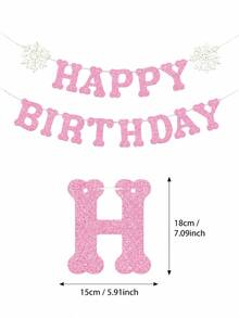 1Set Winter Happy Birthday Paper Banner, Multi‑Color Glitter Letter Garland With Snowflake Accent, Birthday Hanging Pennant For Birthday Party, Indoor Wall, Mantel, Backdrop & Photo Booth Party Decor - View 5