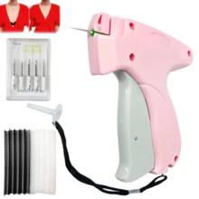 Kit Pistola para Etiquetas de Roupas, com 5 Agulhas e 500 Pinos, Ferramenta Portátil para Lojas e Ateliê - Pistola de costura + 500 agulhas de cola + 5 agulhas - Visão 2