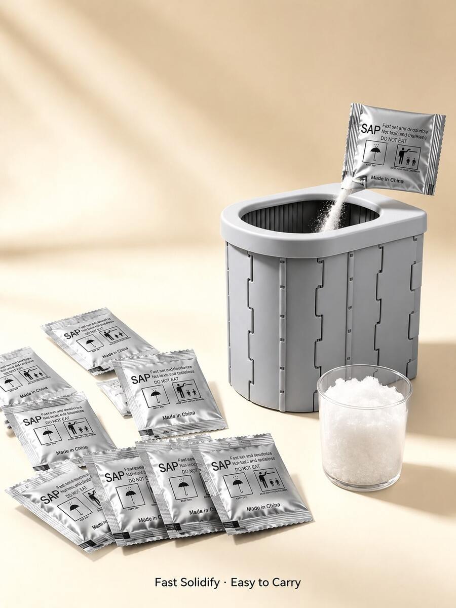 Portable Toilet Gel Pack And Camping Toilet Solidifier - Odorless, Leak-Proof, Suitable For Camping, Hiking And Outdoor Adventures - Perfect For 5 Gallon Bucket And Portable Toilet, Camping Portable Toilet, Hiking And Outdoor Adventures, Portable Toilet Solidifier