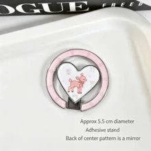 Ins Cartoon Heart Adhesive Mirror Phone Stand Back Sticker Makeup Mirror New Style For Watching Shows - Multicolor - View 6