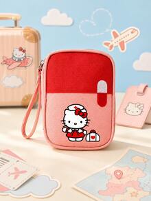 SANRIO 1pc Hello Kitty Travel Medicine Bag, Portable Zipper First Aid Storage Pouch With Wrist Strap, Suitable For Medication Storage, Home, Travel And Daily Use - Multicolor - View 12