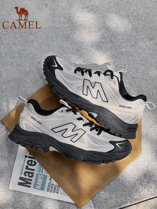 CAMEL CROWN Men's Mesh Breathable Sneakers, Retro Joggers, Versatile Casual Hiking & Travel Shoes