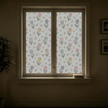 1pc Fresh Sunflower Floral Frosted Privacy Window Film, Reusable PVC Static Cling Window Film, Suitable For Classroom, Dorm, Bedroom, Living Room And Bathroom Decoration - Frosted Blackout Film - View 3