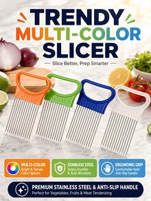 Vegetable Slicing Holder & Meat Tenderizer Tool, Stainless Steel Prongs Onion Slicing Assistant With Curved Handle, Handheld Food Fixing Tool For Onion Tomato Lemon Cutting & Meat Marinating, Compact Kitchen Gadget With Protective Sleeve Dishwasher - View 13