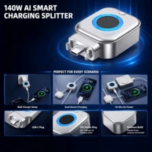140W Type-C 自動斷電轉接頭,具備智能滿電自動切斷、物理斷電、過充保護、夜間充電功能,兼容所有設備 - 銀色 - 查看 3