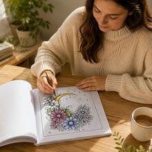 Mandala Flower Coloring Book For Adults, Moon & Floral Designs, Stress Relief Mindfulness Art Therapy –24 Single-Sided Patterns, Thick Paper, Perfect Gift For Women, Back To School Birthday New Year Christmas Gift - The Brigh Moon - View 5