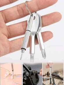 3pcs/Mini Eyeglass Repair Screwdriver, Keychain Screwdriver Set Mini Keychain Flat Head Screwdriver With Key Ring Outdoor Survival Emergency Portable Tool Multi-Function Repair Kit - Multicolor - View 1