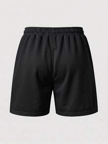 3pcs Men's Crew Neck Short Sleeve T-Shirt And Drawstring Shorts/Pants Casual Loungewear - Black - View 4