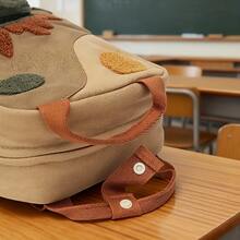 Fashion Casual Dinosaur Backpack With Dinosaur Embroidery Patchwork Design - Multicolor - View 8