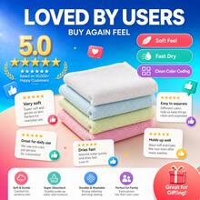 Face Towels 6/12/24pcs, Ultra Soft Skin-Friendly Facial Cloth, Suitable For Sensitive Skin, 10x10/12x28 Inch Small/Large Size, Reusable Washable Makeup Remover Cloth, Easy To Rinse Multi-Color Facial Cleansing Cloth - 4-color Mixed Packaging - View 7