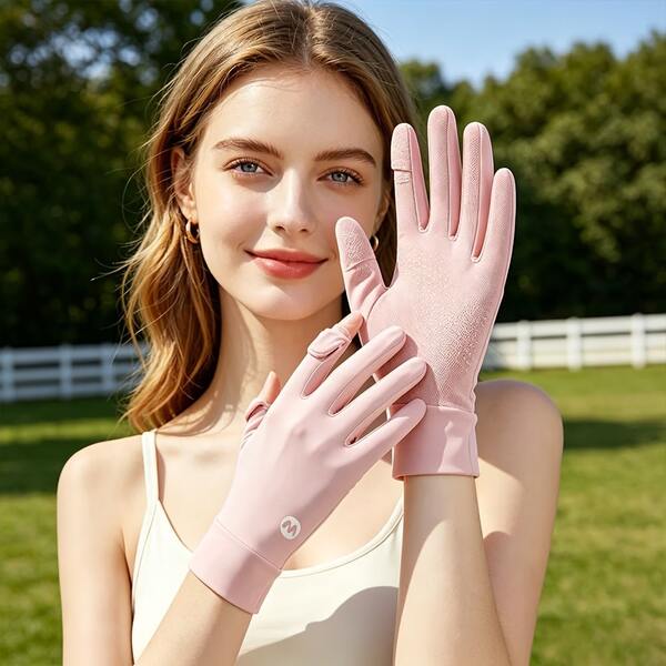 1pair Women's UV Protection Fingerless Gloves, Lightweight Breathable Sun Gloves, Soft Stretch Cycling Gloves For Cycling, Driving, Running, Hiking, Outdoor Sports & Daily Wear,Five Colors For You To Choose From
