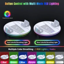Vertical Stand For P5/P5 Slim/P5 Pro Disc And Digital Editions, Dual Controller Fast Charging Station With 9 RGB Lighting Modes, LED Charging Indicator And Headset Holder, White - White - View 7