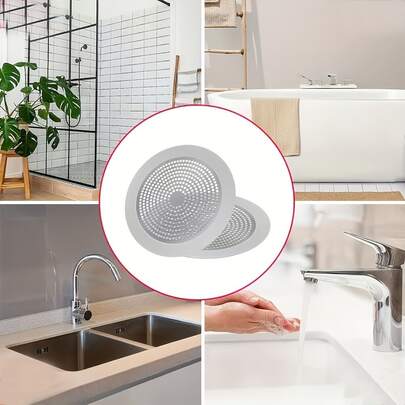 2pcs Stainless Steel Round Floor Drain Cover, Hair Catcher, Bathroom Filter, Anti-Clogging Hair Collector For Bathroom And Toilet