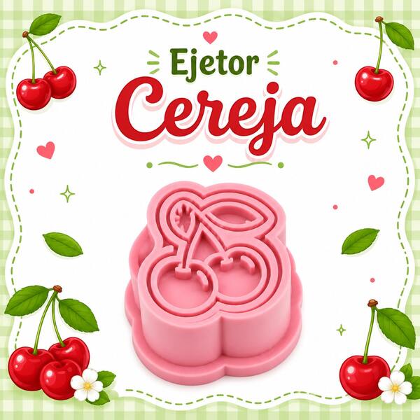 Ejetor moldelador para docinho de festa no tema Cereja