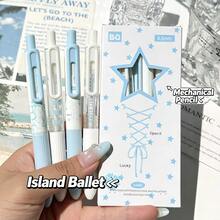 4pcs Little Pudding Ballet Mechanical Pencils, Bow Design, Anti-Breakage 0.5mm Lead, Pink And Blue For Girls - Mechanical Pencil - View 7