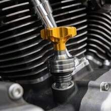 Universal Aluminum Alloy Motorcycle Engine Oil Dipstick, Plum Blossom Shaped Oil Level Gauge Cap, Suitable For GY6 Scooter Crankcase, Compatible With Honda Suzuki Modified Models - A - View 5