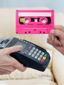 1pc Pink Cassette Tape Official Credit Card Sticker Privacy Protection Card Skin, Simulated Cassette Birthday Gift PVC Material Anti-Fingerprint Anti-Scratch Wear-Resistant Card Sleeve, Card Protector, Suitable For Men, Women, Couples, Small Chip Card, Bank Card Decoration Sticker, Credit Card, Transportation Card, Student Campus Card Personalized DIY - Type a - View 8
