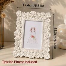 1pc Resin Daisy Embossed Photo Frame, 4*6 Inch Beautiful Photo Frame, Suitable For Desktop Decoration, Room Home Decor Photo Frame, Suitable For Wedding, Birthday, Halloween, Christmas Gifts - Daisy - View 10