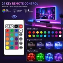 LED電視背光燈條，RGB變色燈光附遙控器，USB供電環境照明，適用於電視牆、臥室、居家裝飾 - 24K-5050RGB - 查看 2
