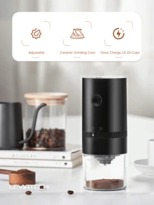 LEVIATECH Hadiah Hari Valentine: Penggiling Kopi Portabel Isi Ulang USB - Inti Penggiling Keramik Profesional, Kehalusan Dapat Diatur, Cocok untuk Rumah, Kantor, Perjalanan, Sekolah, dan Acara Lainnya - HB985 - View 6