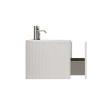 Wall Mounted Bathroom Vanity White 80cm - Storage Cabinet - 白色 - 查看 4