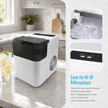 Portable Mini Automatic Ice Maker, Suitable For Home And Outdoor Use, A Great Gift For Friends And Family, Practical And Fast. - White - View 8
