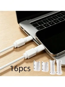 16pcs (4 Sets) Data Cable Protectors, Charging Cable Sleeves, Suitable For Phone, USB And Tablet Data Cables; Non-Electronic Reinforced Design, Used To Protect Charging Cables - A - View 6