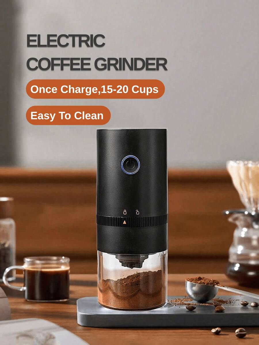 1 buah Penggiling Kopi Elektrik Isi Ulang USB, Penggiling Kopi Portabel Ringkas dengan Inti Penggiling Keramik Profesional dan Pengaturan Tingkat Penggilingan yang Dapat Disesuaikan, Cocok untuk Rumah, Kantor, Perjalanan, Sekolah, dan Lainnya
