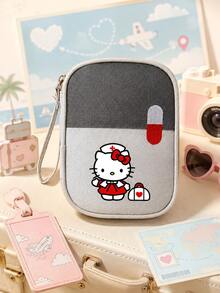 SANRIO 1pc Hello Kitty Travel Medicine Bag, Portable Zipper First Aid Storage Pouch With Wrist Strap, Suitable For Medication Storage, Home, Travel And Daily Use - Multicolor - View 11