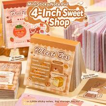 Yuxian Mini Sticky Note Pad, Four Seasons Sweet Shop, Cute Soft Pattern Planner Base Memo Sticker - one-size - View 2