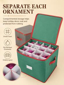 Holiday Decoration Storage Box With Adjustable Dividers, Double Zipper Handheld Storage Bag, Suitable For Holiday Decorations - Multicolor - View 3