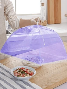 1pc Purple Foldable Insect/Mosquito Food Cover - Detachable Washable Mesh Vegetable Table Tent, Suitable For Camping/Restaurant, Outdoor Portable, Kitchen Gadget, Outdoor Gift For Friends - Multi-color 1 - View 5