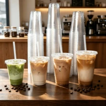 FookmeKag 12/16/20/24 Oz Clear Reusable And Washable Cups With Flat Lid And Straw, Heavy-Duty Crystal Cold Drink Cups For Iced Coffee, Iced Tea, Milkshakes, Smoothies - Perfect For Christmas Parties, Family Gatherings And Office Daily Use - 規格 - 查看 6