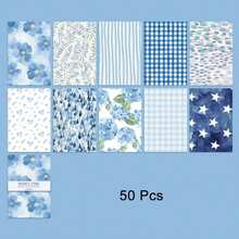 50pcs Vintage Botanical Floral Scrapbook Paper, DIY Journal Decoration Base Memo Paper, Non-Adhesive Multi-Pattern, Suitable For Scrapbooking, Diary Decoration, School Supplies, DIY Crafts And Back To School Season - One Size - View 8
