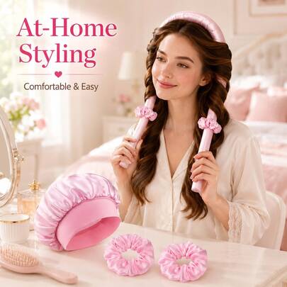 7pcs Satin Heatless Curling Rods Set, Same Color Satin Scrunchies, Disposable Face Towels, Leopard Print Hair Curlers, No Damage Overnight DIY Natural Wavy Hair Styling Tools, Home Dorm Travel Hair Care Skincare Set, Birthday Valentine's Day Mother's Day Christmas Gift For Girlfriend Best Friend Mom Young Girl